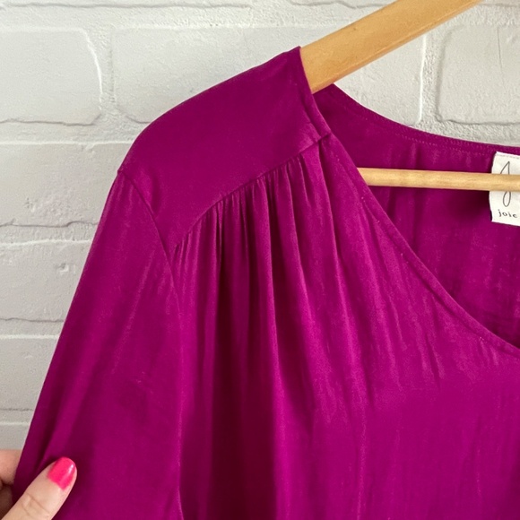Joie Blouse Balloom sleeve Boho Fuchsia Purple Romantic Feminine Whimsy Sz 3X - Picture 6 of 10